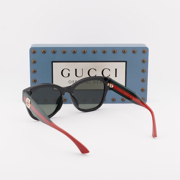 Gucci GG1866SK 001 Square Sunglasses – Black/Green/Red/Grey main image 4